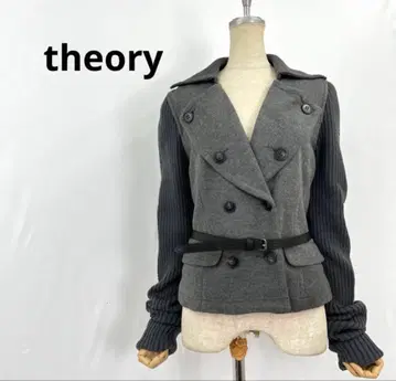 theory 띠어리 테일러드 니트 자켓 아우터 절개 그레이