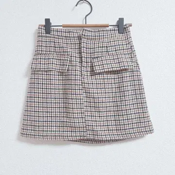 헤더 체크 무늬 숏 기장 팬츠 F 포켓 허리밴딩