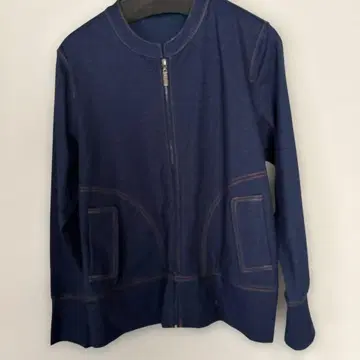 ROUgh Rare 데님 다크 블루 노카라 자켓