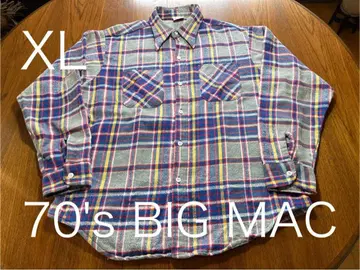 [ 좋은 배색 ] 70년대 BIG MAC 플란넬 셔츠 XL 빈티지 빅맥