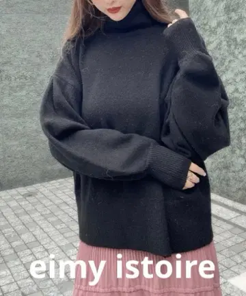 미사용 새상품 EIMY ISTOIRE 턱슬리브 하이넥 니트 풀오버