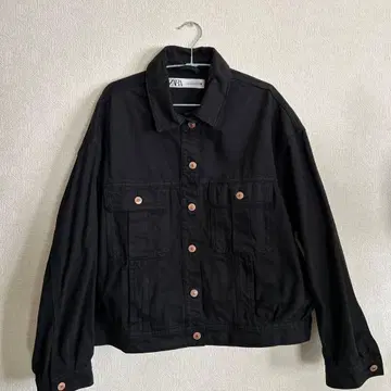 ZARA 자라 오버 사이즈 데님 자켓 L G 자켓 블랙