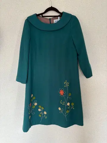 Joocom 그린 7부 소매 꽃무늬 원피스