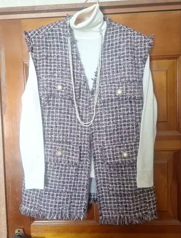 트위드 슬리브리스 베스트 야마다야