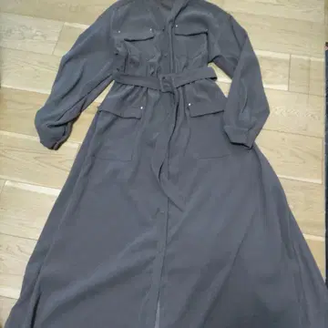 그레이 긴팔 셔츠 원피스 벨트 포함