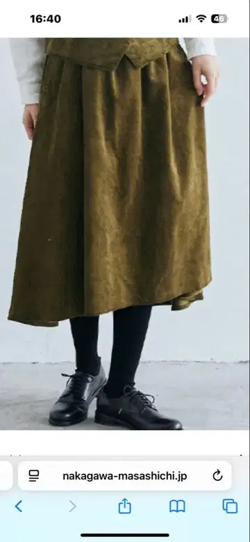 나카가와 마사시치 상점 코듀로이 플레어 스커트