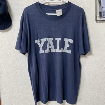 레어 YALE 프린트 네이비 T셔츠