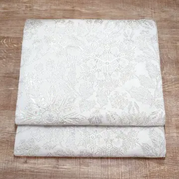 후쿠로 오비 눈꽃송이 백은 안감 얇은 금색 재단 포함