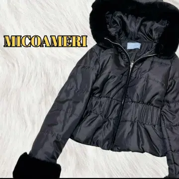 새상품급 MICOAMERI 인기 완판 퍼 다운 자켓 허리라인 숏