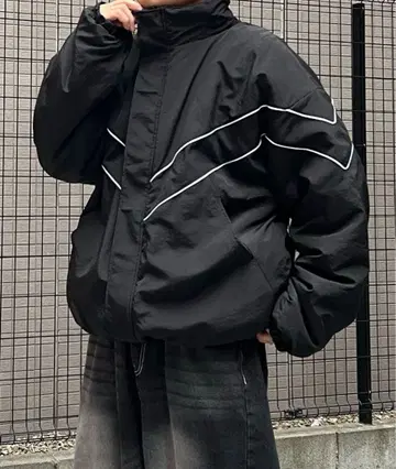 빅 실루엣 리버서블 나일론 트랙 자켓 / 보아 블루종