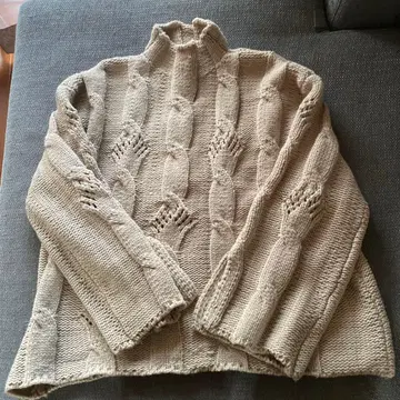 ZARA 케이블 짜임 터틀넥 니트