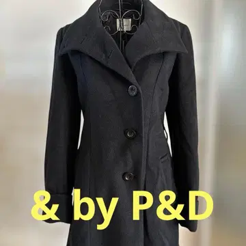 &byP&D 울 혼방 더블 브레스트 롱 코트 블랙