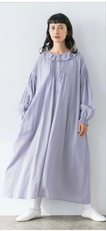 사만사 모스모스 kazumi 프릴 칼라 원피스 퍼플