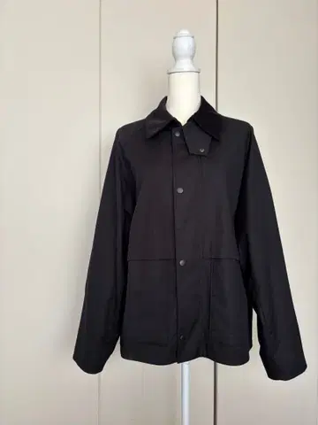 블랙 자켓 코듀로이 옷깃