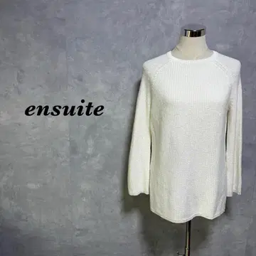 ensuite 니트 스웨터 리브 스트레치 화이트 L 4826N