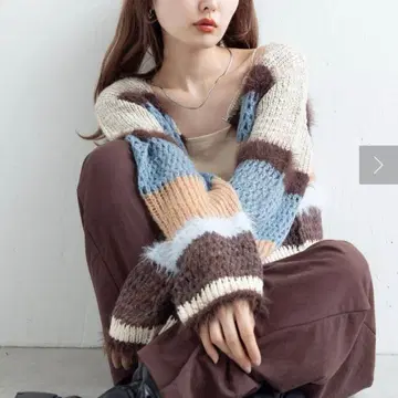 [ 미사용 새상품 ] kastane 보더 시스루 니트 가디건