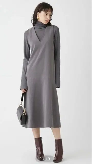 Mila Owen 시어 니트 머메이드 원피스 세트 오버롤 스커트