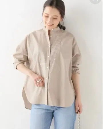 이에나 IENA 100/2 코튼 핀턱 셔츠 블라우스