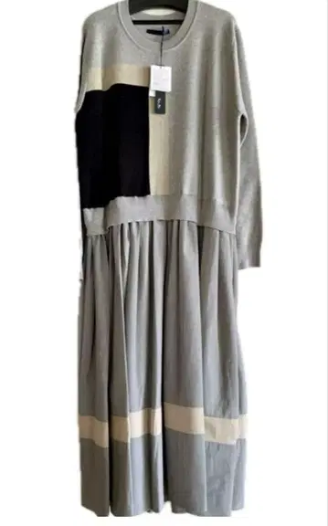 택 포함 새상품 SCOTCLUB 니트 롱 원피스 그레이