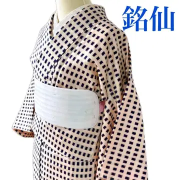 앤티크 명선 기모노 쇼와 레트로 기모노 앤티크 기모노 옅은 복숭아색