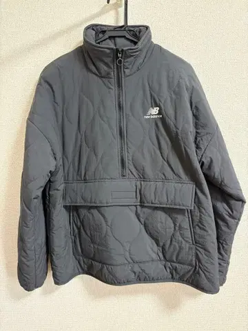 뉴발란스 그레이 하프 지퍼 퀼팅 L