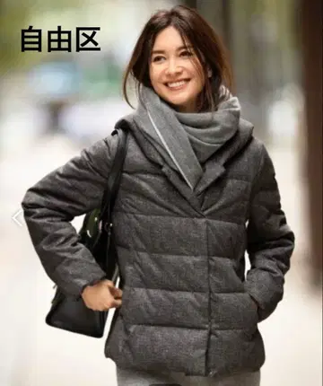 자유구 새틴 타프타 숏 기장 다운 코트