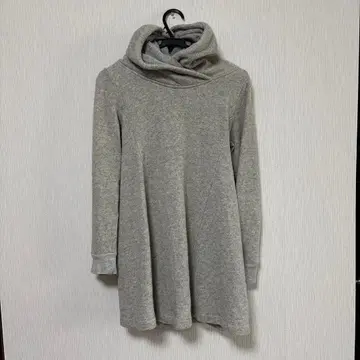 그레이 후드 부착 A라인 후드티