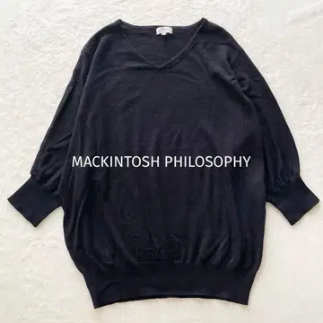 매킨토시 필로소피 돌먼 슬리브 니트 울 혼방 네이비 7부 소매