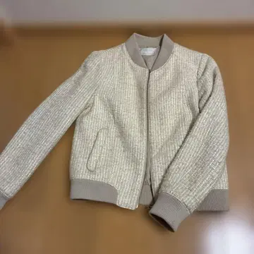 any siu 노카라 자켓 크림색