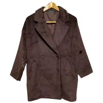 SPIRALGIRL 브라운 더블 브레스트 코트