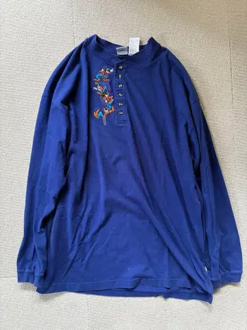 90s Disney Store 구피 자수 헨리넥 XXL