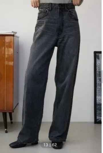 AZUL by moussy 하이웨스트 와이드 데님