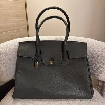 TOFF&LOADSTONE 토트백 루프 버튼 천연 가죽 카키 그레이 L