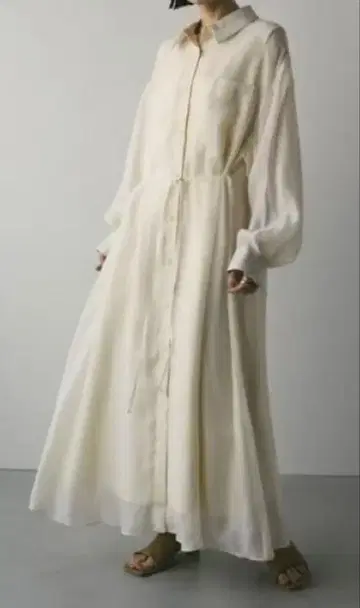 시어 레이어 셔츠 원피스