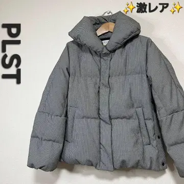 새상품급 PLST 플라스테 볼륨 다운 자켓 하운드투스 체크 패턴