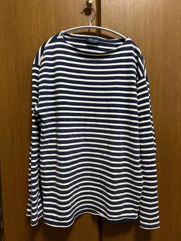 SAINT JAMES 긴팔 티셔츠 네이비/화이트