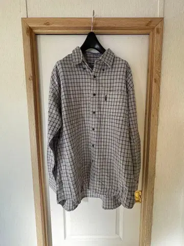 CHAPS 랄프 로렌 체크 긴팔 플란넬 셔츠 2XL 그레이