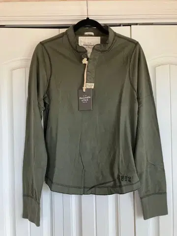 USA 구매 택 포함 새상품 아바클로 긴팔 헨리넥 S 올리브 그린