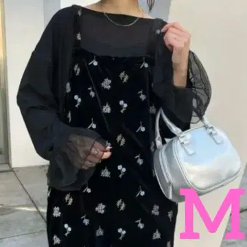 차오패닉 완판템 꽃무늬 자수 벨로아 살로펫 블랙 루즈핏 M