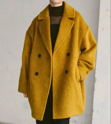 HappyJohn 울 블렌드 샤기 코쿤 P 코트