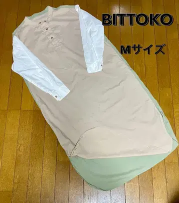 BITTOKO 바이컬러 원피스 전후 배색 디자인 롱 기장 루즈핏