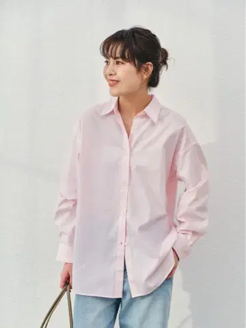 24SS 스픽 앤 스팬 오버 셔츠 스트라이프 핑크 코튼