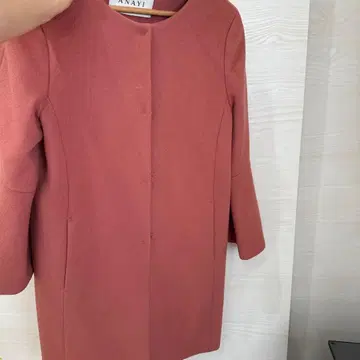 ANAYI 멜톤 소매 플레어 코트 핑크