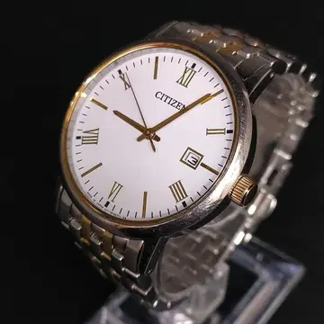새상품급 CITIZEN 시티즌 E111 화이트 골드 솔라 남성용