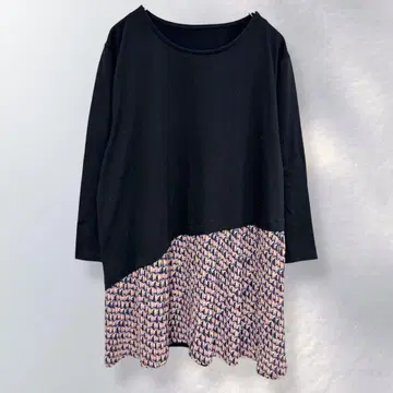 피노알베이노 아방가르드 7부 소매 튜닉 절개 기하학 패턴 L [ i25