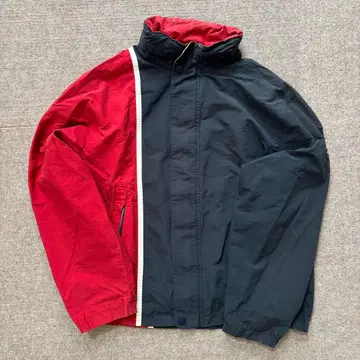 NAUTICA 노티카 나일론 자켓 집업 후드 부착 블랙/레드