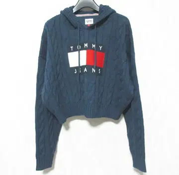 TOMMY JEANS 타미힐피거 풀오버 케이블 니트 후드티