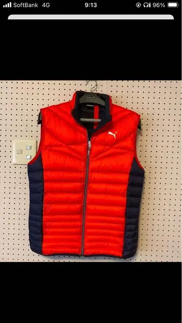 PUMA 다운 베스트 L 사이즈 빨간색/네이비