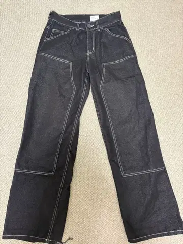 다크 데님 와이드 레그 팬츠