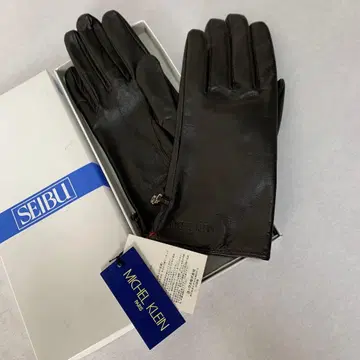MICHEL KLEIN 블랙 가죽 장갑 21cm